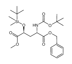 (S,S)-1-benzyl-5-methyl 2-tert-butoxycarbonylamino-4-tert-butyldimethylsiloxy pentanedioate Structure