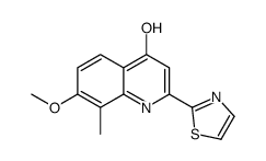 7-methoxy-8-methyl-2-(1,3-thiazol-2-yl)-1H-quinolin-4-one结构式