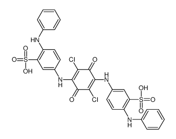 2-anilino-5-[[4-(4-anilino-3-sulfoanilino)-2,5-dichloro-3,6-dioxocyclohexa-1,4-dien-1-yl]amino]benzenesulfonic acid结构式