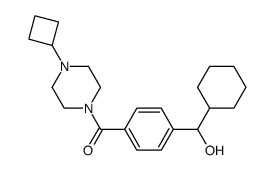 (4-cyclobutyl-piperazin-1-yl)-[4-(cyclohexyl-hydroxy-methyl)-phenyl]-methanone结构式