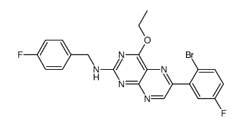 [4-ethoxy-6-(2-bromo-5-fluorophenyl)-pteridin-2-yl]-(4-fluoro-benzyl)-amine结构式