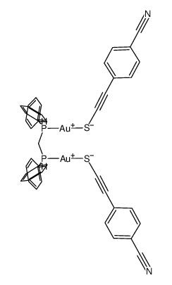 [Au2(p-CN-C6H4-CCS)2(bis(diphenylphosphino)methane)]结构式