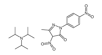5-Methyl-4-nitro-2-(4-nitro-phenyl)-2,4-dihydro-pyrazol-3-one; compound with triisopropyl-amine Structure