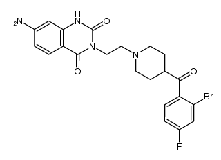 7-amino-3-[2-[4-(2-bromo-4-fluorobenzoyl)-1-piperidinyl]ethyl]-2,4-(1H,3H)-quinazolinedione结构式