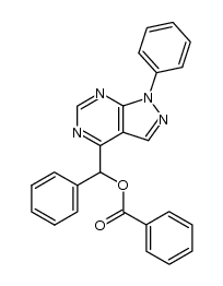 α,1-diphenyl-1H-pyrazolo[3,4-d]pyrimidin-4-ylmethyl benzoate Structure