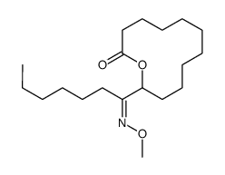 12-(C-hexyl-N-methoxycarbonimidoyl)-oxacyclododecan-2-one Structure