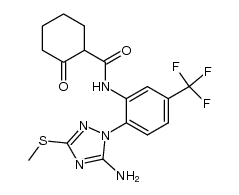 5-amino-3-methylthio-1-[2-(2-oxocyclohexanecarboxamido)-4-trifluoromethylphenyl]-1H-1,2,4-triazole结构式