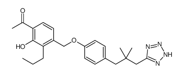 1-[4-[[4-[2,2-dimethyl-3-(2H-tetrazol-5-yl)propyl]phenoxy]methyl]-2-hydroxy-3-propylphenyl]ethanone Structure