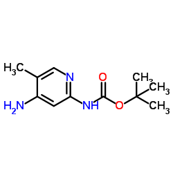 4-氨基-2-(叔丁氧羰基氨基)-5-甲基吡啶结构式