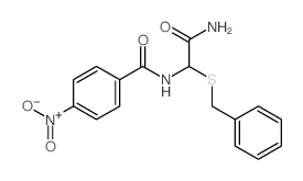 Benzamide,N-[2-amino-2-oxo-1-[(phenylmethyl)thio]ethyl]-4-nitro- structure