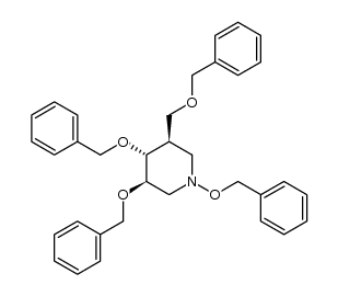 (3R,4R,5R)-1,3,4-tris(benzyloxy)-5-((benzyloxy)methyl)piperidine结构式