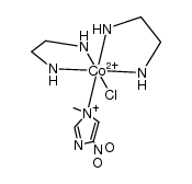 cis-bis(ethylenediamine)(N-methyl-4-nitroimidazole)chlorocobalt(III)(2+) Structure