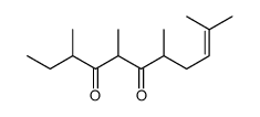 3,5,7,10-tetramethylundec-9-ene-4,6-dione structure