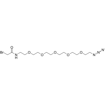 Bromoacetamido-PEG5-azide Structure