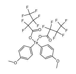 bis(4-methoxyphenyl)-4-tellanediyl bis(2,2,3,3,4,4,4-heptafluorobutanoate)结构式