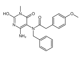 Benzeneacetamide,N-(4-amino-1,2,3,6-tetrahydro-1-methyl-2,6-dioxo-5-pyrimidinyl)-4-methoxy-N-(phenylmethyl)- structure