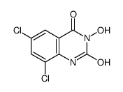 6,8-dichloro-3-hydroxy-1H-quinazoline-2,4-dione结构式