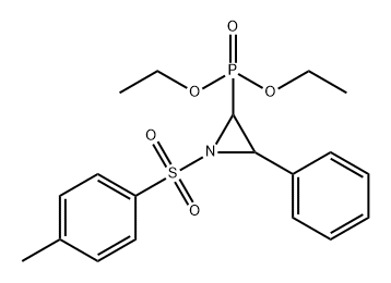 Phosphonic acid, [1-[(4-methylphenyl)sulfonyl]-3-phenyl-2-aziridinyl]-, diethyl ester (9CI) Structure