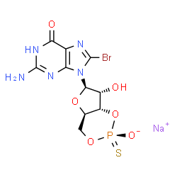 Rp-8-bromo-Cyclic GMPS sodium salt结构式