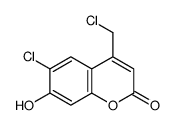 6-CHLORO-4-CHLOROMETHYL-7-HYDROXY-CHROMEN-2-ONE Structure