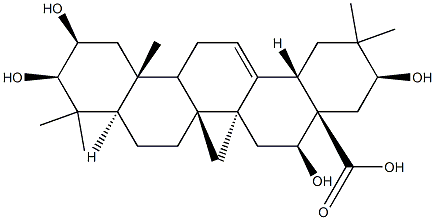 2β,3β,16β,21β-Tetrahydroxyolean-12-en-28-oic acid结构式