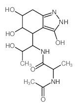 Propanamide,2-(acetylamino)-N-[2-hydroxy-1-(4,5,6,7-tetrahydro-3,5,6-trihydroxy-2H-indazol-4-yl)propyl]-结构式