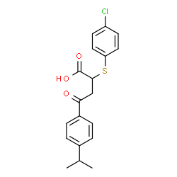 2-[(4-Chlorophenyl)sulfanyl]-4-(4-isopropylphenyl)-4-oxobutanoic acid structure