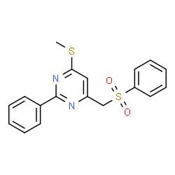 4-(Methylsulfanyl)-2-phenyl-6-[(phenylsulfonyl)methyl]pyrimidine Structure