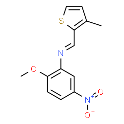 (2-methoxy-5-nitrophenyl)[(3-methyl-2-thienyl)methylene]amine structure