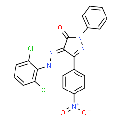 (4Z)-4-[2-(2,6-dichlorophenyl)hydrazinylidene]-5-(4-nitrophenyl)-2-phenyl-2,4-dihydro-3H-pyrazol-3-one picture