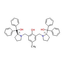 (S,S)-(+)-2,6-Bis[2-(hydroxydiphenylmethyl)-1-pyrrolidinyl-methyl]-4-methylphenol Structure