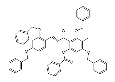 2,4,2',4'-tetrakis(benzyloxy)-6'-benzoyloxy-3'-iodochalcone Structure
