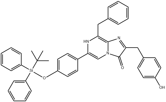 Imidazo[1,2-a]pyrazin-3(7H)-one,6-[4-[[(1,1-dimethylethyl)diphenylsilyl]oxy]phenyl]-2-[(4-hydroxyphenyl)methyl]-8- structure