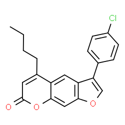5-butyl-3-(4-chlorophenyl)furo[3,2-g]chromen-7-one结构式
