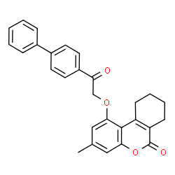 3-methyl-1-[2-oxo-2-(4-phenylphenyl)ethoxy]-7,8,9,10-tetrahydrobenzo[c]chromen-6-one结构式