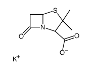 potassium (2S-cis)-3,3-dimethyl-7-oxo-4-thia-1-azabicyclo[3.2.0]heptane-2-carboxylate结构式