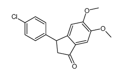 3-(4-chlorophenyl)-5,6-dimethoxy-2,3-dihydroinden-1-one结构式
