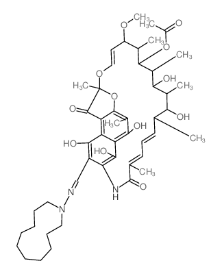 Rifamycin,3-[(azacycloundec-1-ylimino)methyl]- (9CI)结构式