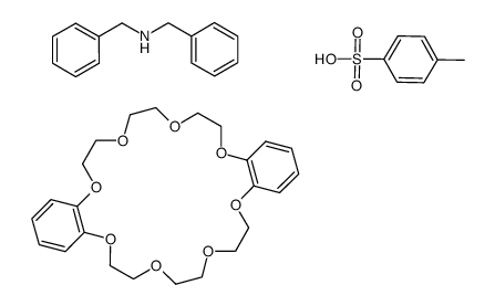 4-methylbenzenesulfonic acid compound with dibenzylamine and 6,7,9,10,12,13,20,21,23,24,26,27-dodecahydrodibenzo[b,n][1,4,7,10,13,16,19,22]octaoxacyclotetracosine (1:1:1) Structure