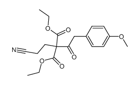 Diaethyl-(p-methoxyphenylacetyl)-(2-cyanoaethyl)-malonat Structure