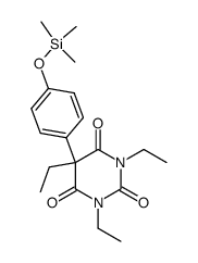 1,3,5-Triethyl-5-[4-[(trimethylsilyl)oxy]phenyl]-2,4,6(1H,3H,5H)-pyrimidinetrione结构式