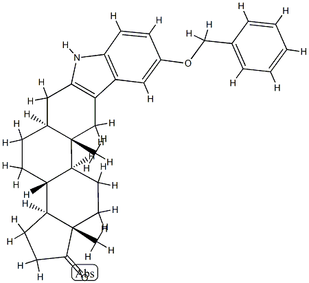 5'-(Phenylmethoxy)-1'H-5α-androst-2-eno[3,2-b]indol-17-one structure