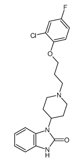 1-{1-[3-(2-chloro-4-fluoro-phenoxy)-propyl]-piperidin-4-yl}-1,3-dihydro-benzoimidazol-2-one Structure
