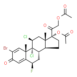 2-bromo-9,11beta-dichloro-6beta-fluoro-17,21-dihydroxypregna-1,4-diene-3,20-dione 17,21-di(acetate)结构式