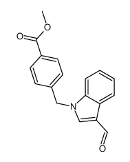 (9ci)-4-[(3-甲酰基-1H-吲哚-1-基)甲基]-苯甲酸甲酯结构式