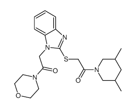 Morpholine, 4-[[2-[[2-(3,5-dimethyl-1-piperidinyl)-2-oxoethyl]thio]-1H-benzimidazol-1-yl]acetyl]- (9CI) Structure