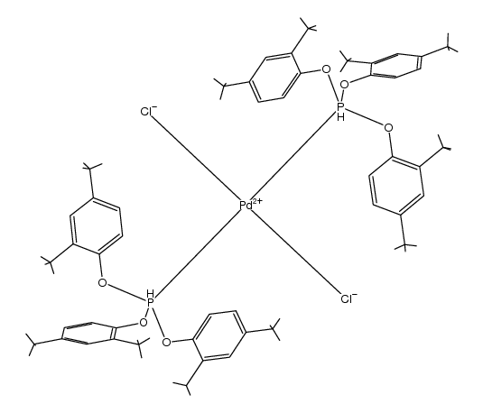 trans-[PdCl2(P(OC6H3-2,4-tBu2)3)2] Structure
