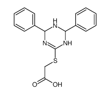 2-[(2,4-diphenyl-1,2,3,4-tetrahydro-1,3,5-triazin-6-yl)sulfanyl]acetic acid结构式