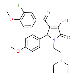 1-[2-(diethylamino)ethyl]-4-(3-fluoro-4-methoxybenzoyl)-3-hydroxy-5-(4-methoxyphenyl)-1,5-dihydro-2H-pyrrol-2-one结构式