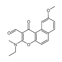 3-(ethyl-methyl-amino)-9-methoxy-1-oxo-1H-benzo[f]chromene-2-carbaldehyde结构式